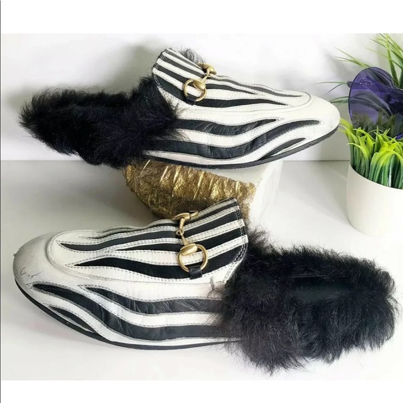 Gucci Shoes - Gucci Authentic Princetown Zebra Fur Mules 38 🦓